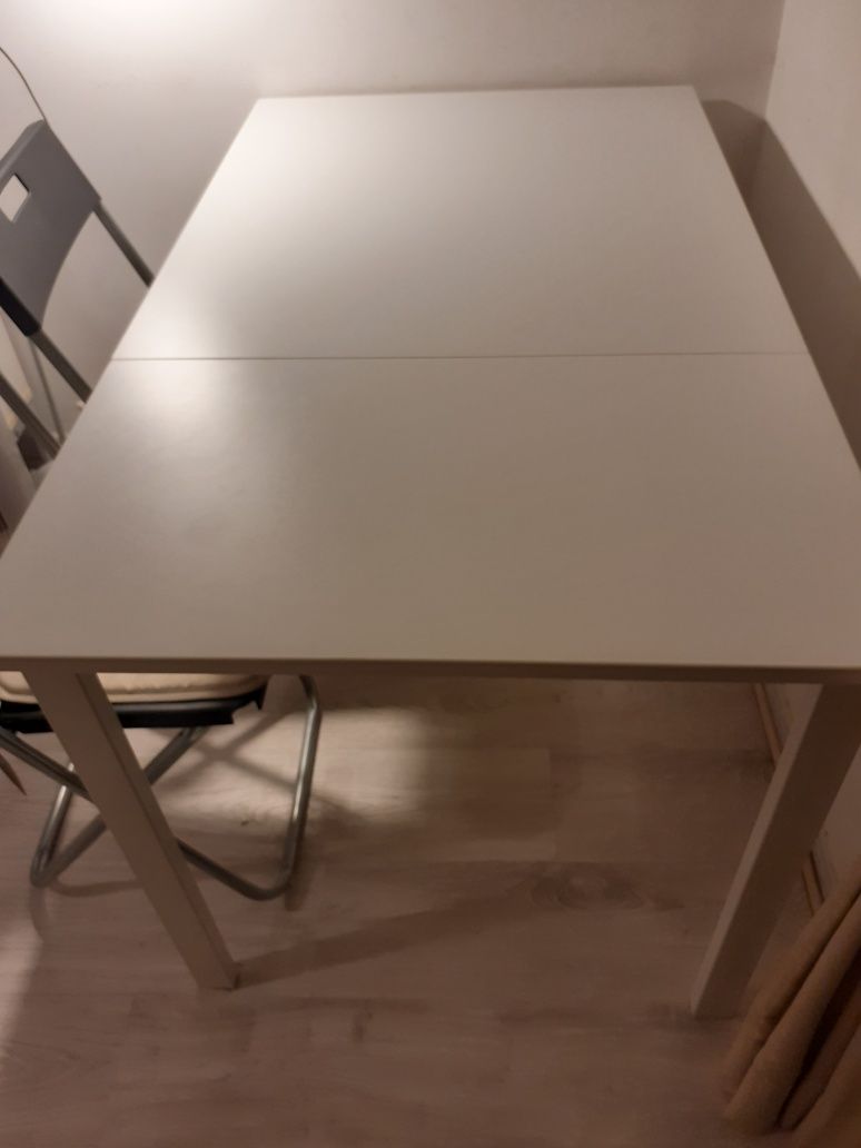 Mesa extensível, branco, 80/120x70 cm