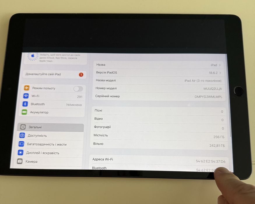 iPad Air 3 WiFi 256Gb (проблема екрану)