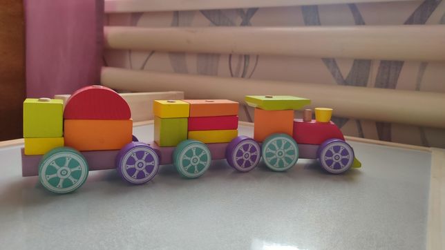 Потяг-конструктор Cubika/поїзд дитячий/поїзд Cubika/дерев'яна іграшка