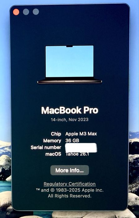 Apple MacBook Pro M3 Max - 14,2” - 36 Gb Ram - 1 Tb SSD - Space Black