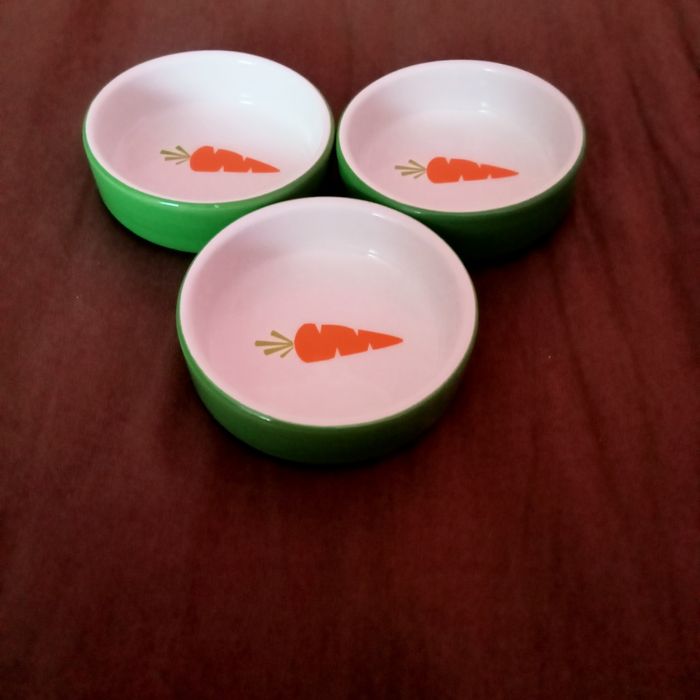 3 miseczki ceramiczne dla gryzoni