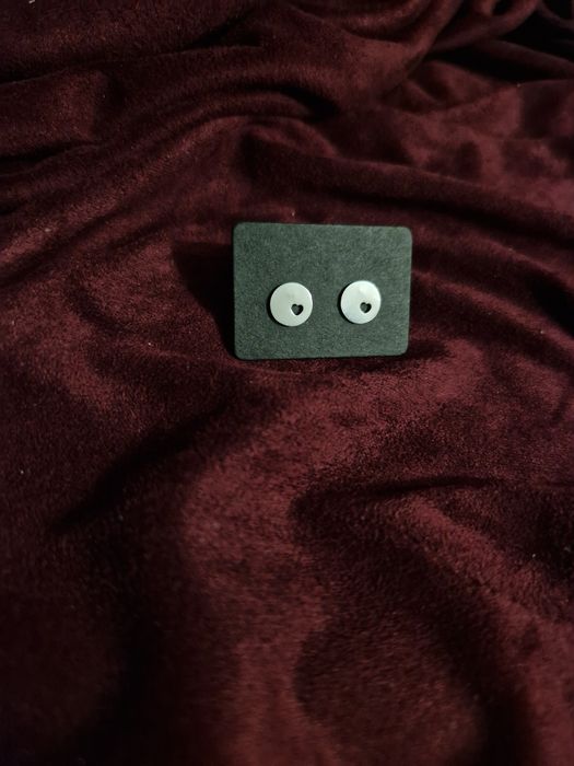 Srebrne kółka kolczyki serca stal szlachetna