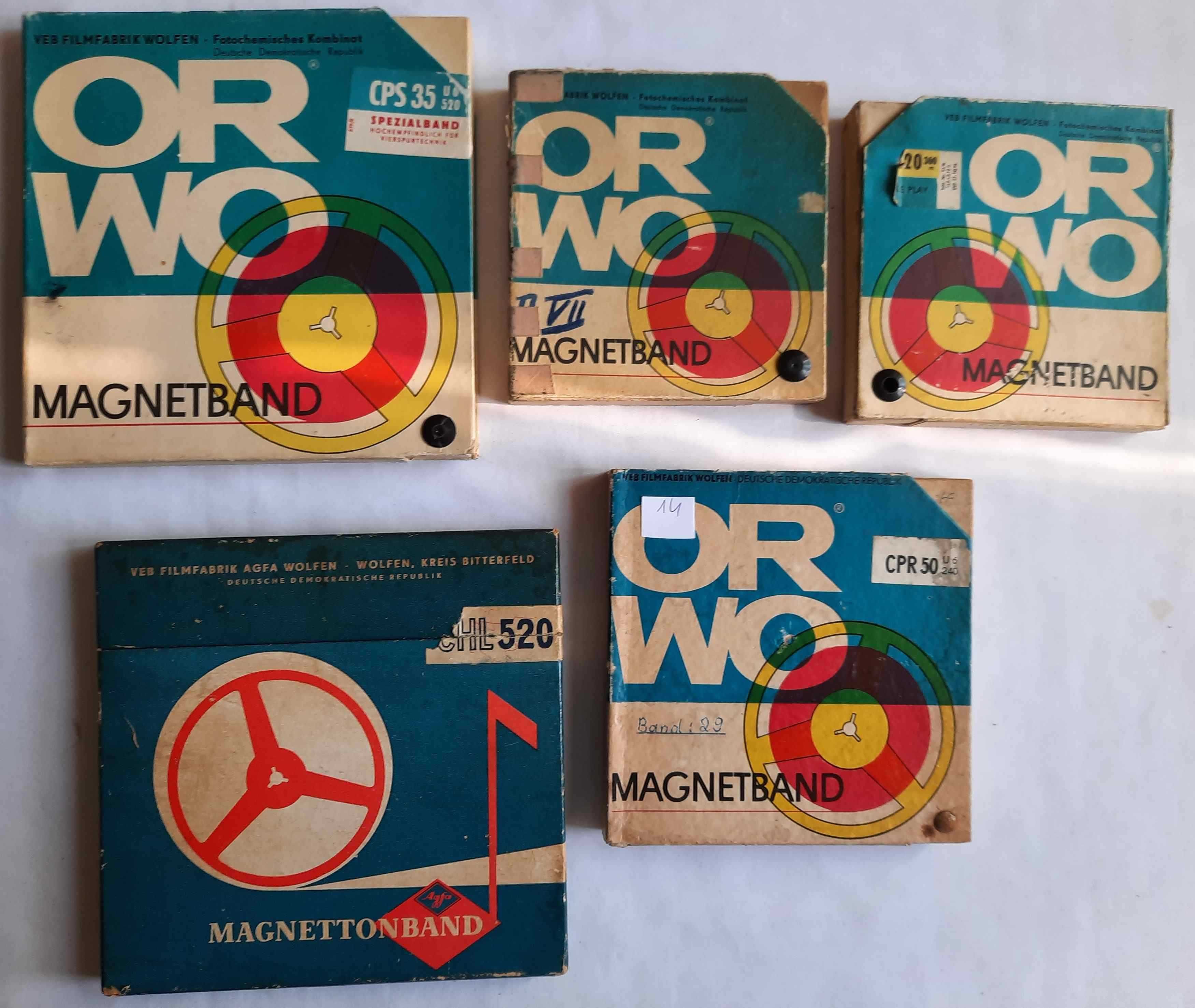 Taśma ORWO AGFA Taśmy Szpule Do Magnetofonu Szpulowego Zestaw 14