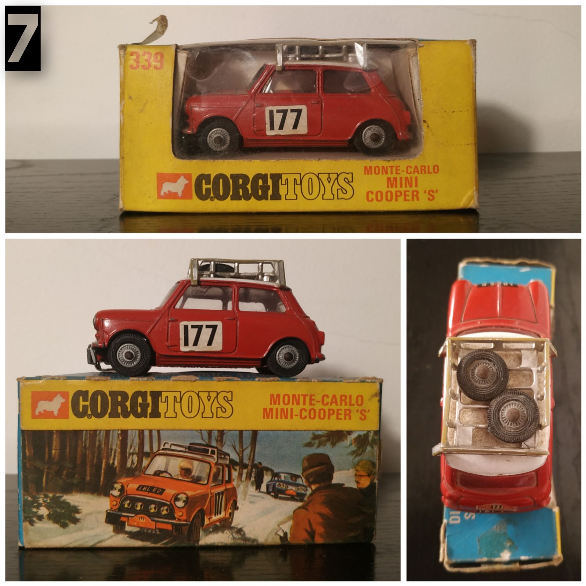 Carros e veículos miniatura com caixa (Lesney, Corgi Toys, Solido)