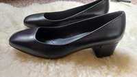 Женские кожаные туфли на блочном каблуке с квадратным носом m&s