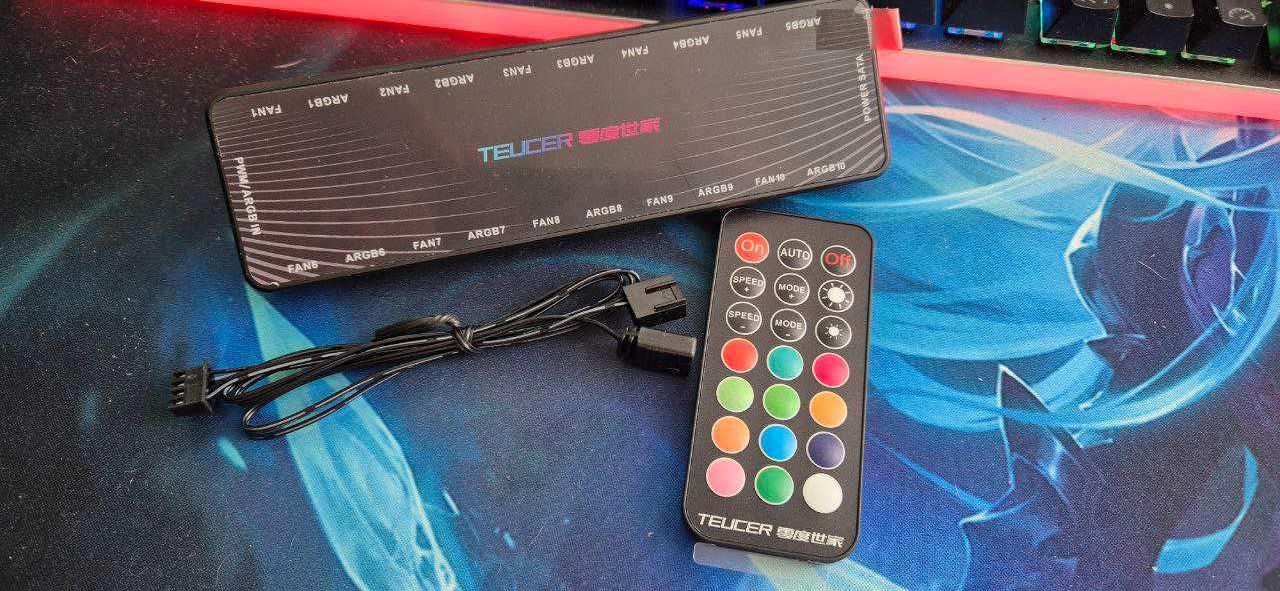 ARGB контроллер, ARGB Controller, 2 in 1 Fan HUB Adapter, Фан хаб