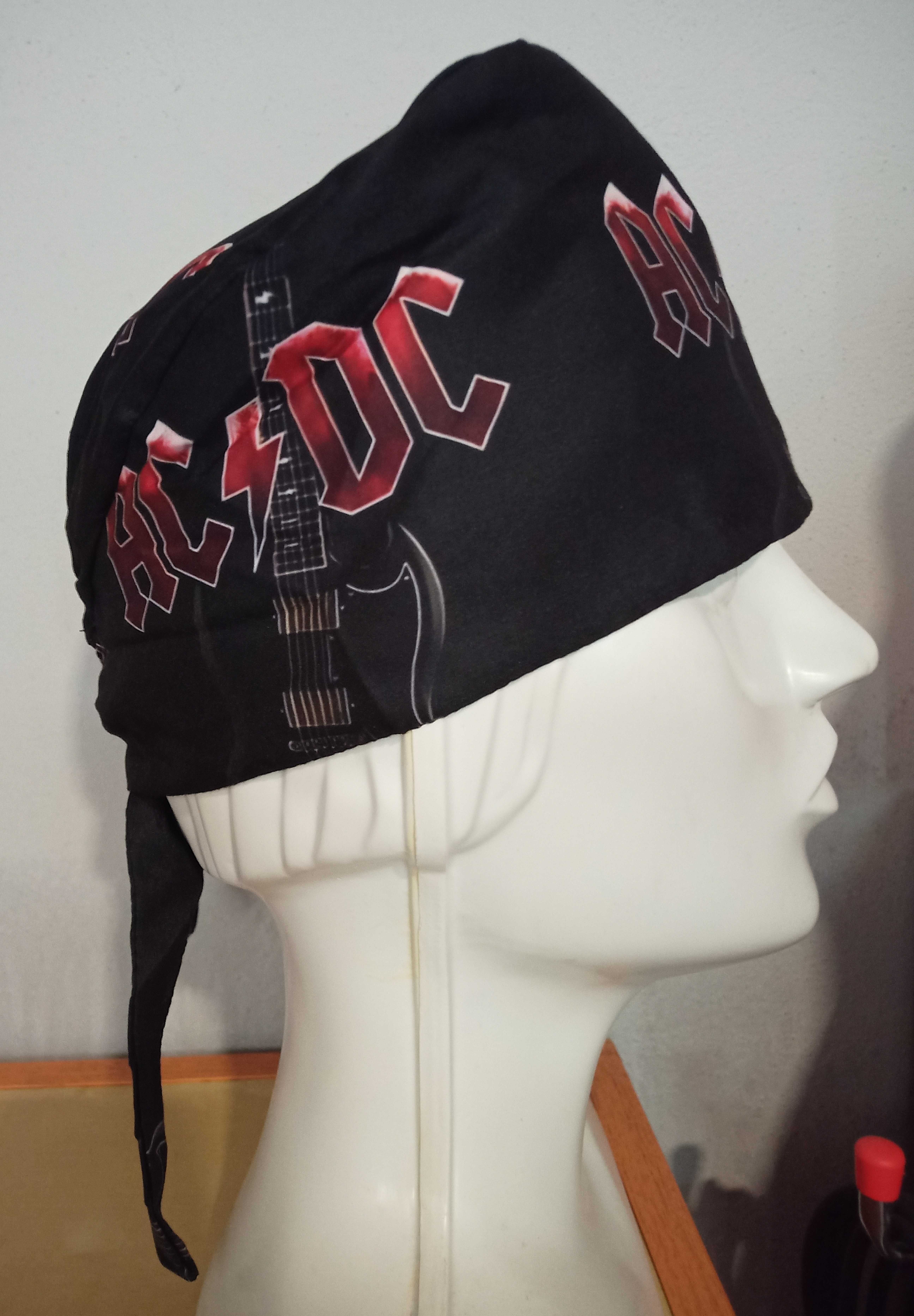 Lekka bandana/opaska AC/DC z dzianiny – idealna na koncert!