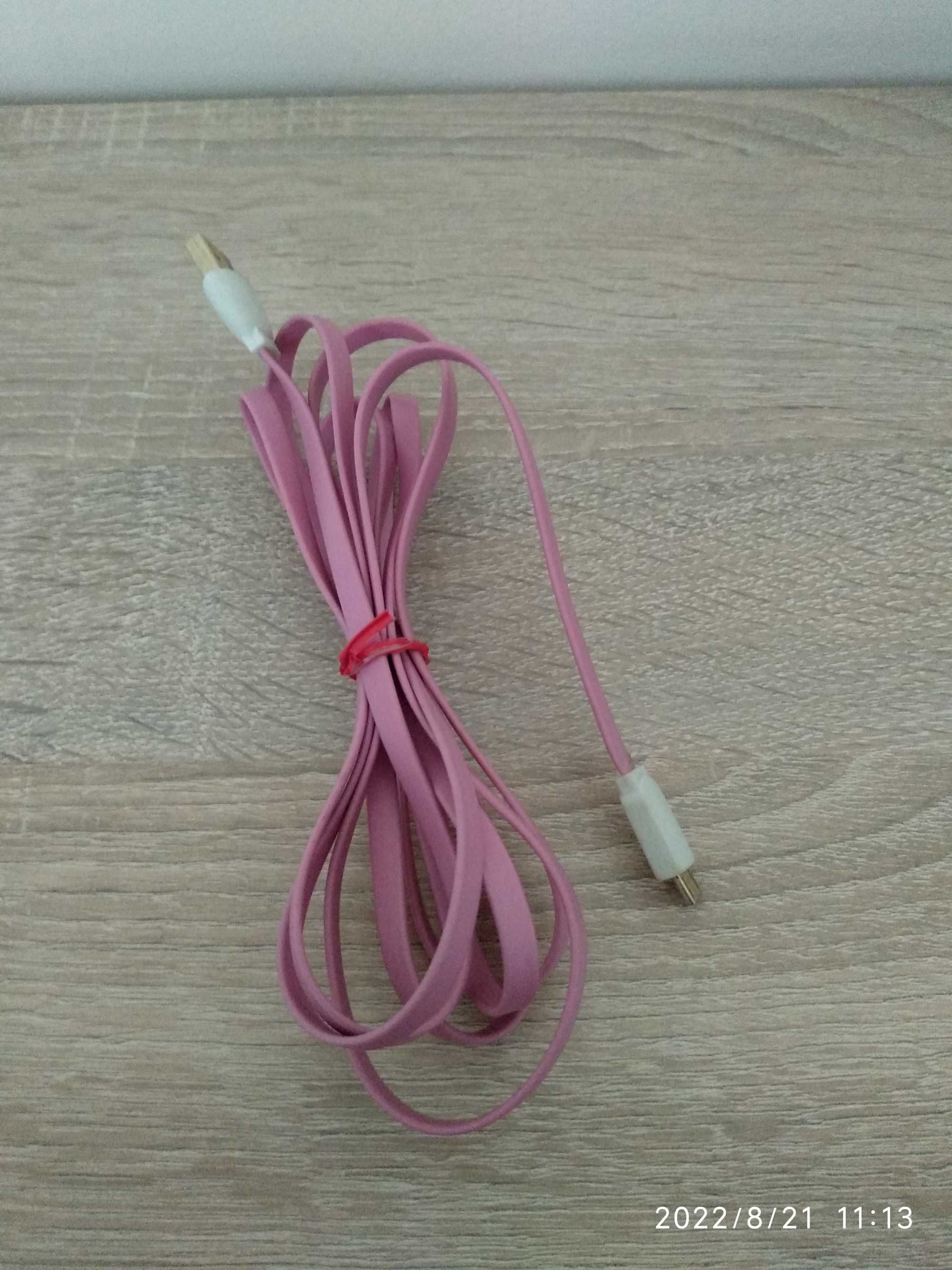 Kabel USB-Micro ARKAS 2 metry różowy