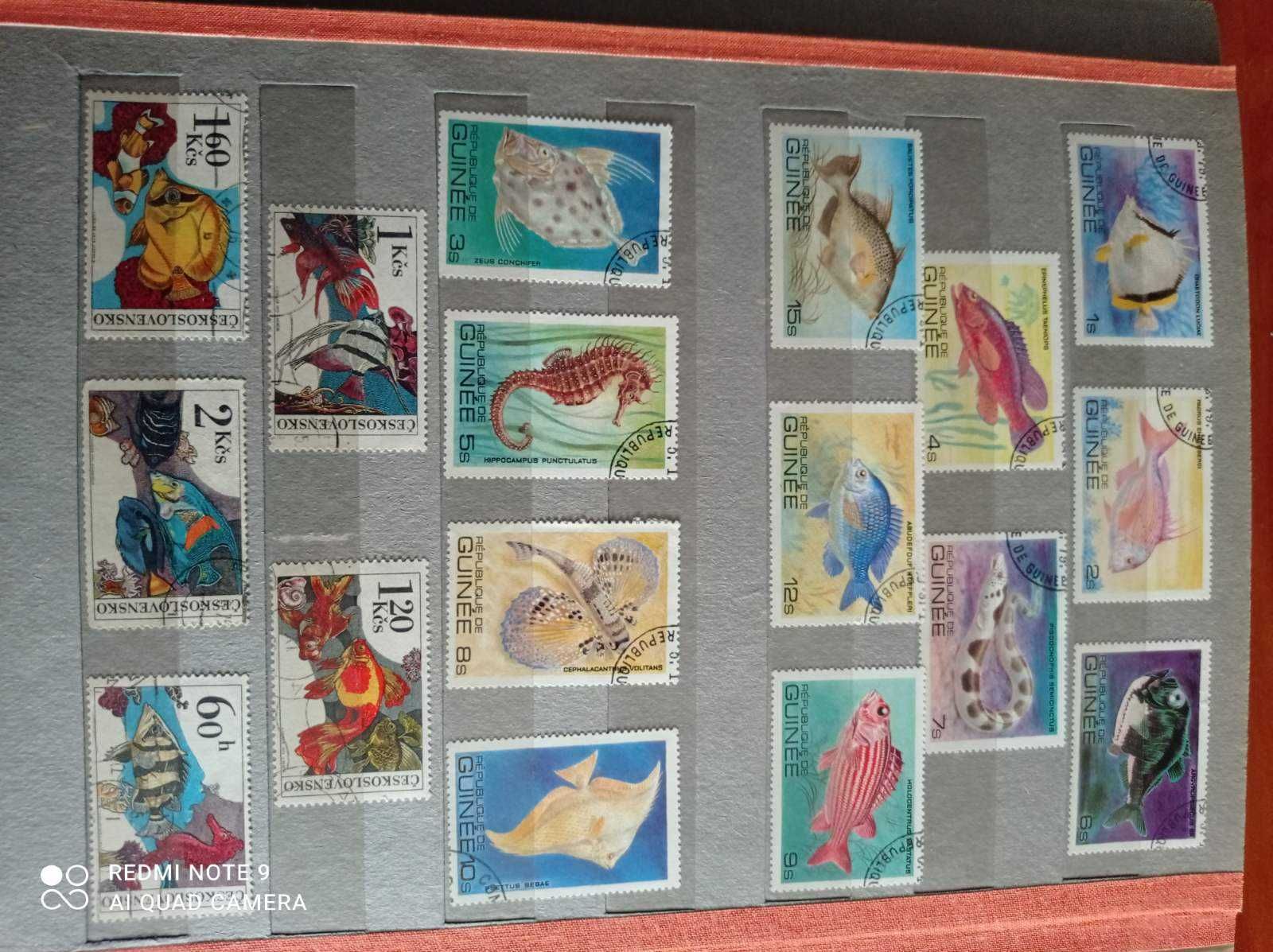 Альбом почтовых марок Флора Фауна (Рыбы, бабочки, птицы, цветы и др.)