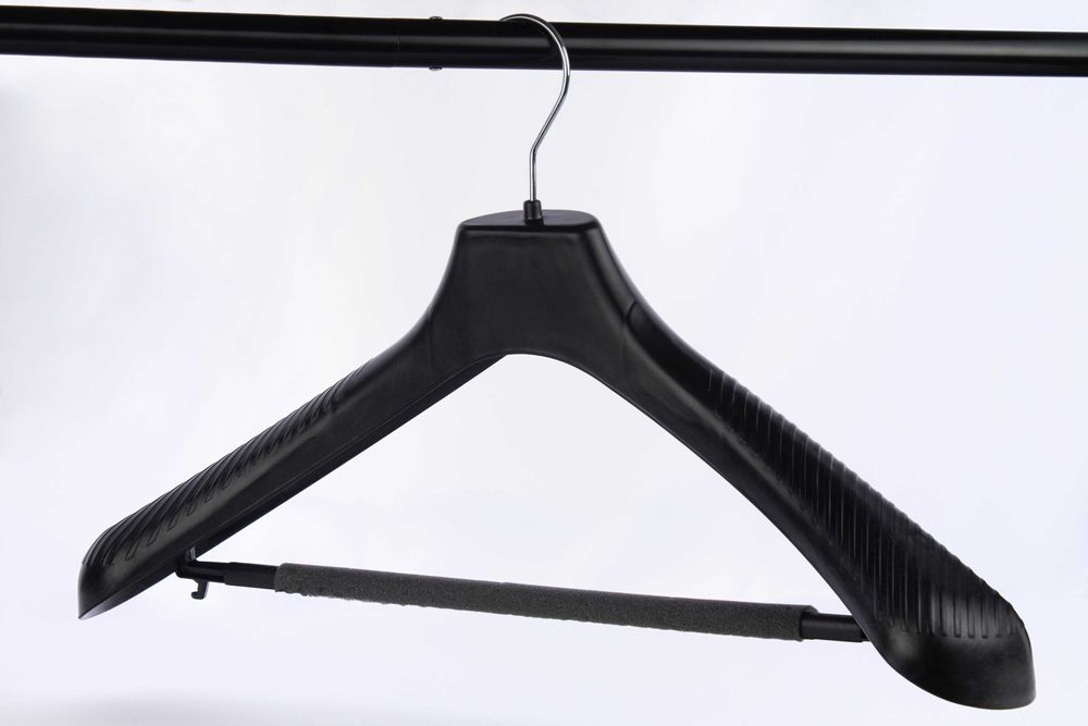 Wieszaki z poprzeczką belką na ubrania spodnie czarne 8 szt.