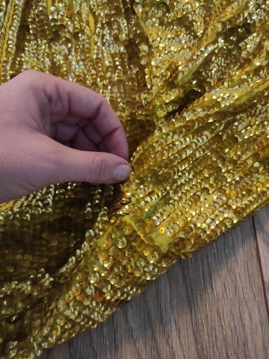 Asos sukienka mini cekiny limonka 36/38 S/M sylwester karnawał