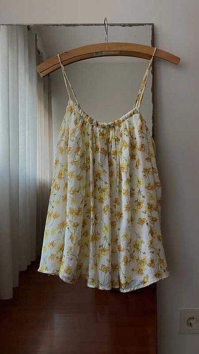 Blusa às flores amarelas - Mango