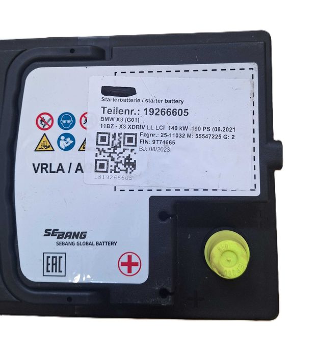 Akumulator BMW/MINI AGM SEBANG VARTA EFB VRLA 80AH 800A 2023 Okazja!