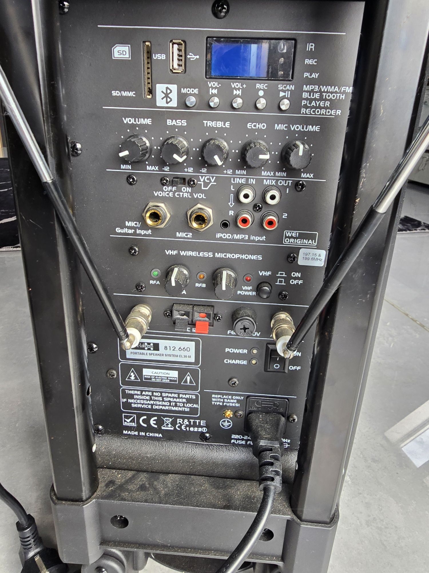 Kolumna aktywna E-Lektron EL-30M USB/SD/BT/FM el 30 m 2x mikrofony
