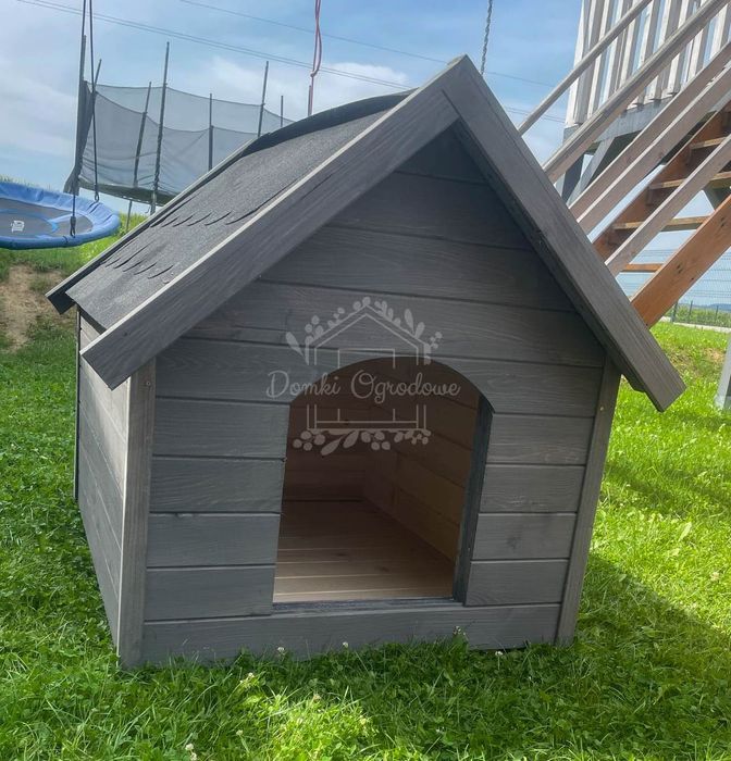 Buda dla psa Rozmiar "XL"- Grafit - Dach dwuspadowy ID837
