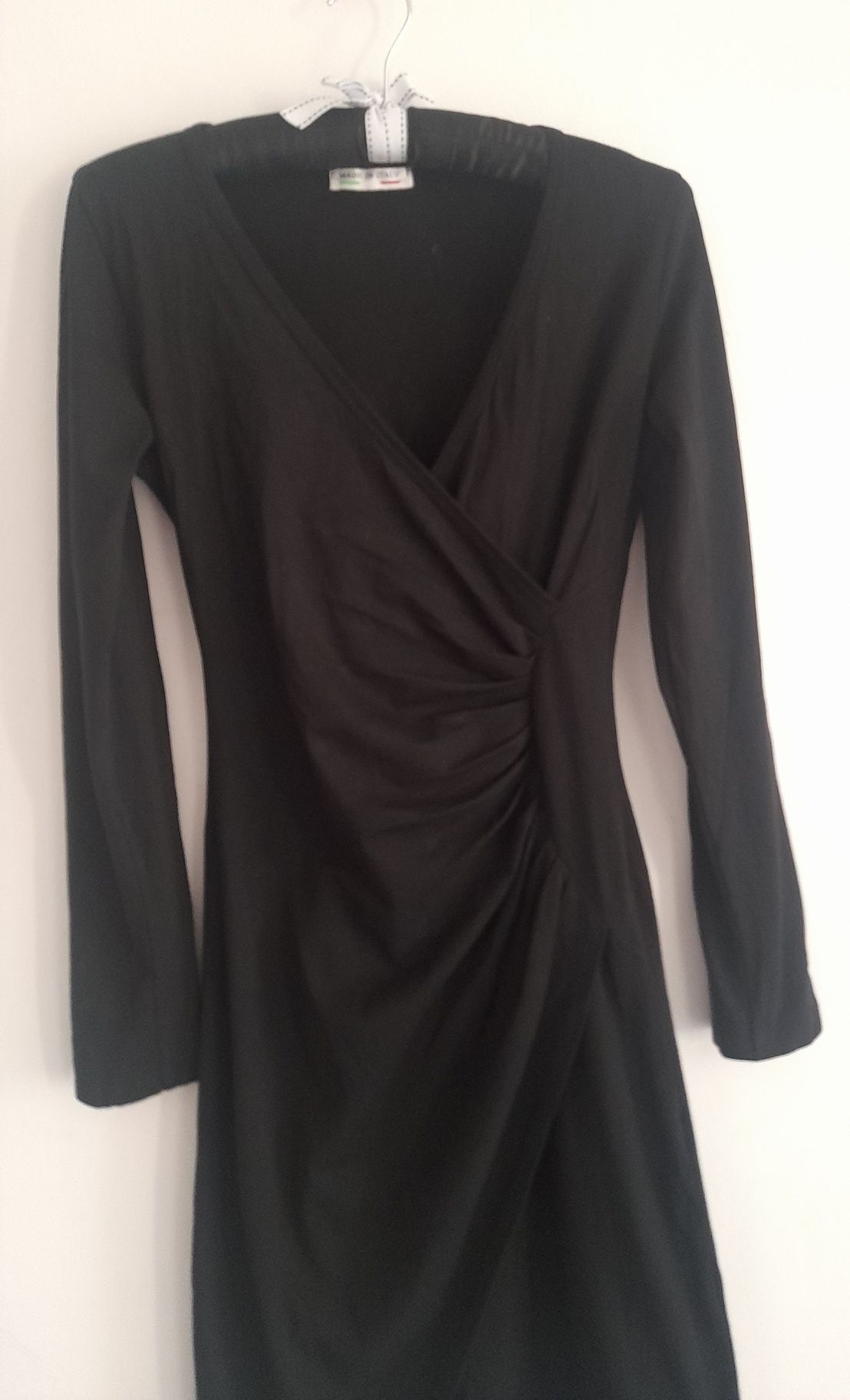 SUPER OKAZJA włoska czarna sexi sukienka bawełna 36 s 34 s