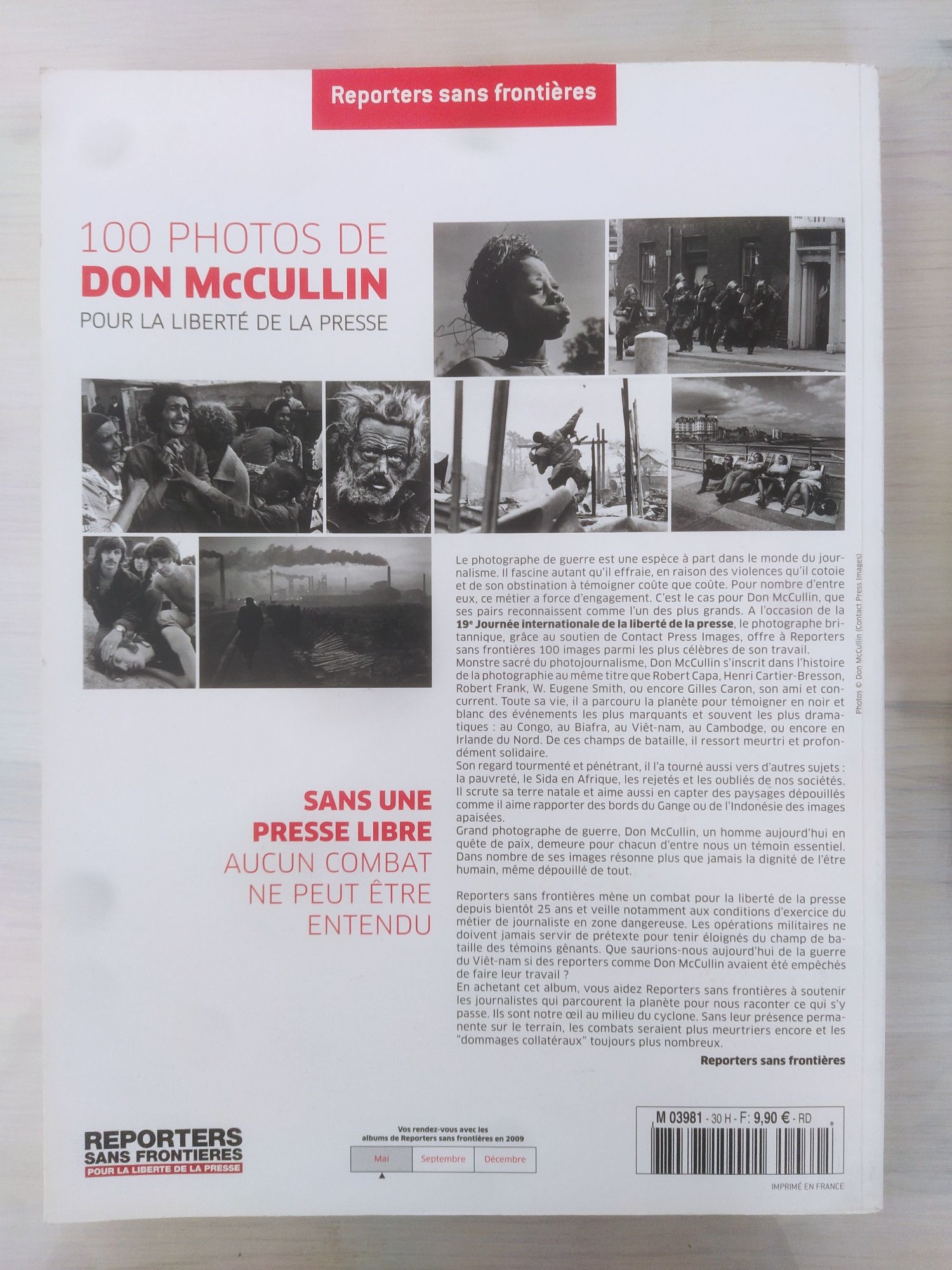 Revista "100 Fotos de Don McCullin" dos Repórteres Sem Fronte