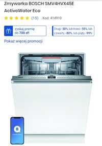 Zmywarka BOSCH SMV4HVX45E ActiveWater Eco do zabudowy - REZERWACJA