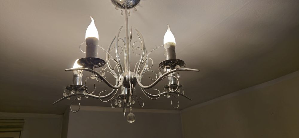 Okazja!Żyrandol kryształowy pięcioramienny + żarówki