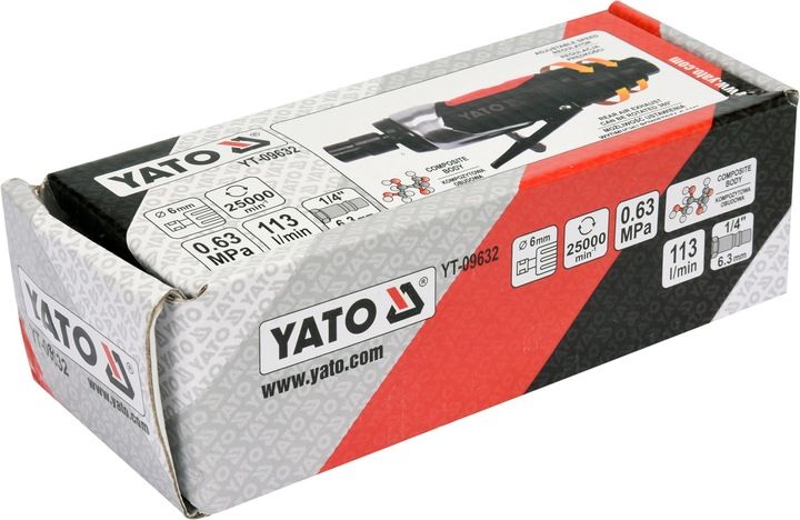 Yato Szlifierka Pneumatyczna Prosta Regulacja 6mm