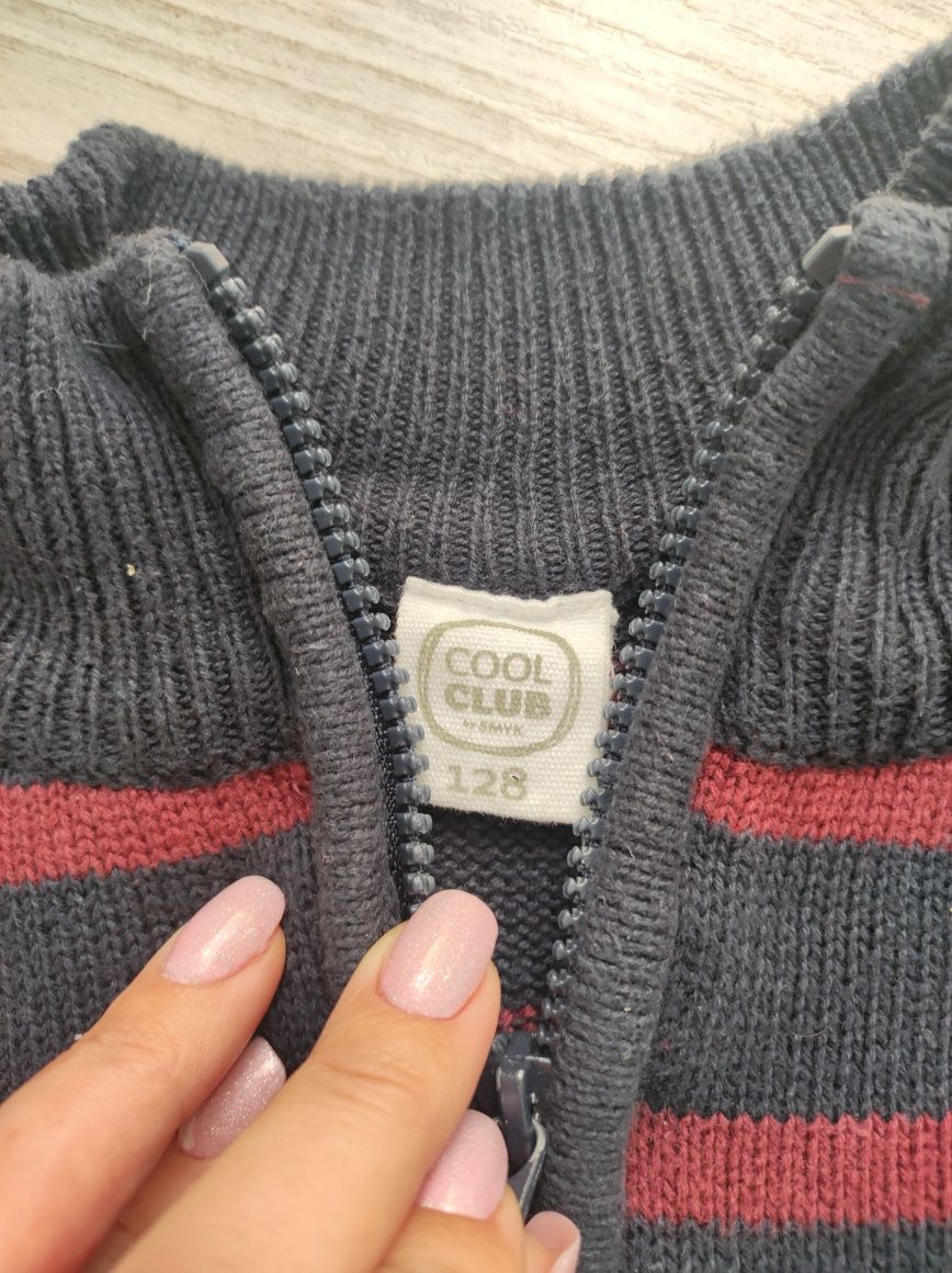 Sweterek Cool Club w paski, rozmiar 128 cm