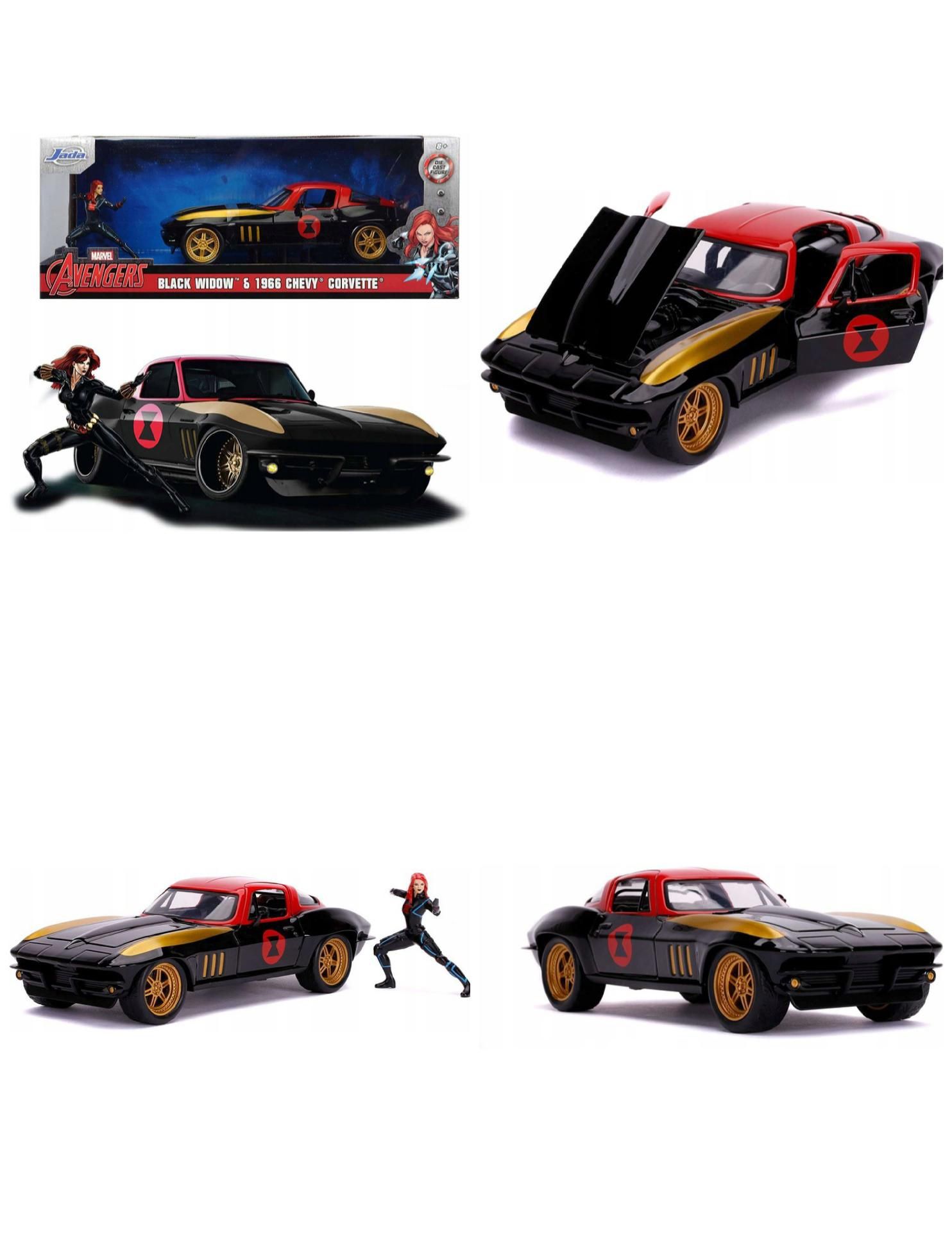 Model Jada Corvette Black Widow Marvel Avengers z figurką 1:24