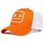 Czapka truckerka pomarańczowa z haftem, nowa, unisex