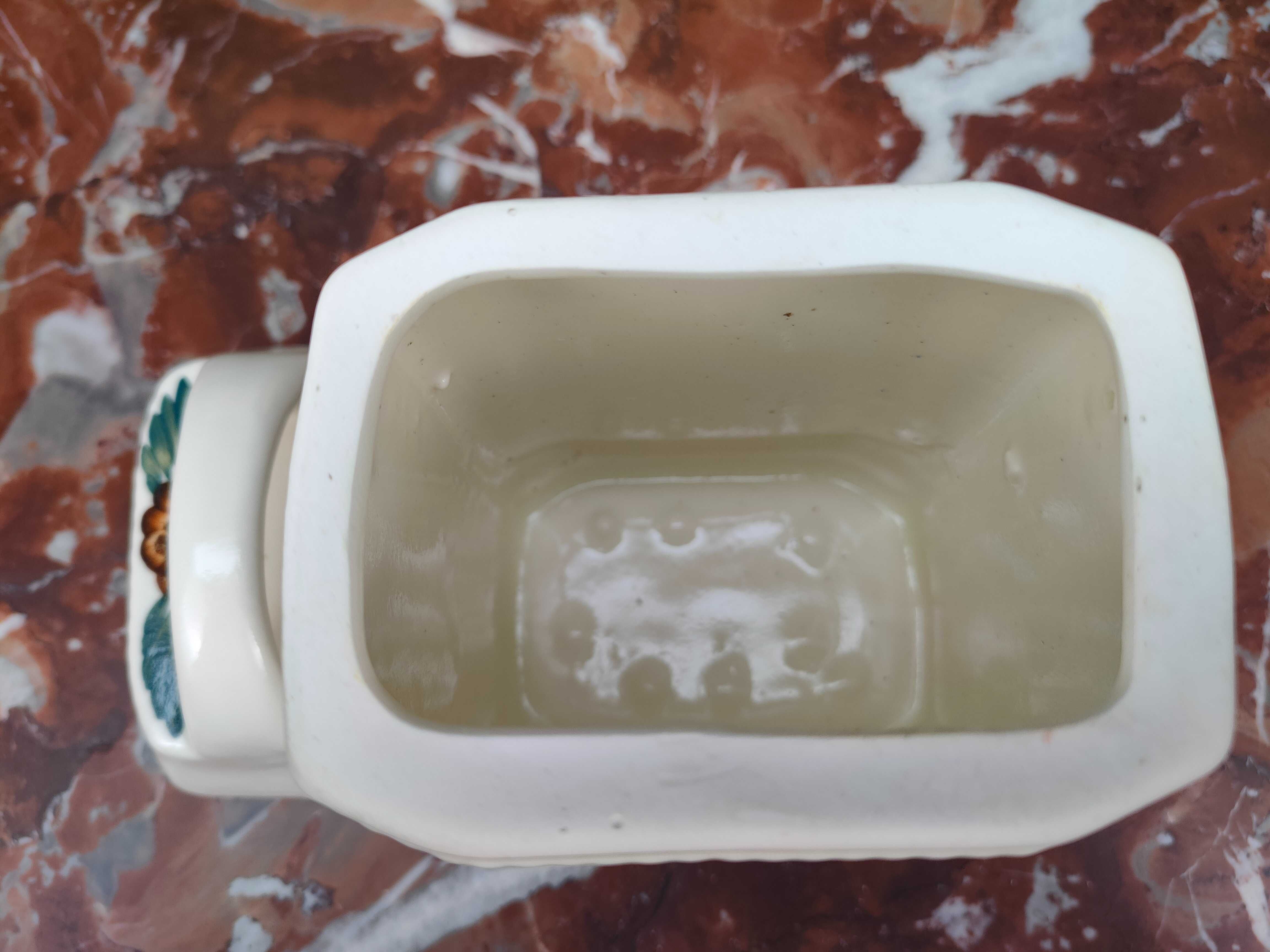 Śliczny ceramiczny pojemnik na mąkę - Kolorowy 'Włocławek' - 700 ml