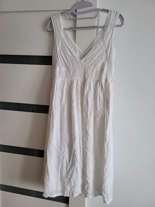 Sukienka letnia biała styl Marylin Monroe jak jedwab rozmiar S