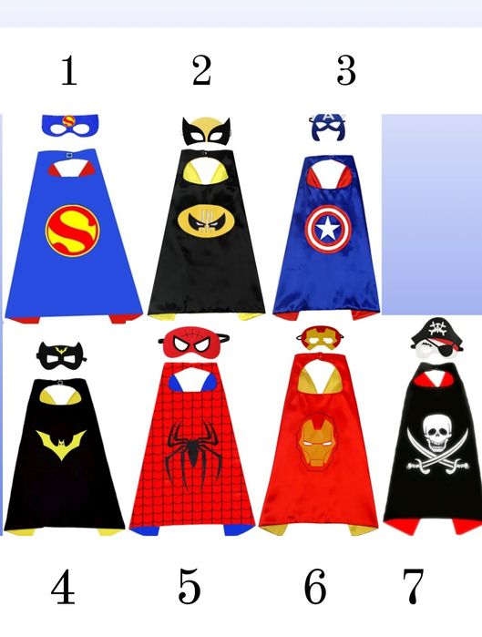 Карнавальний маскарадний костюм 4-9 років плащ і маска супергерой