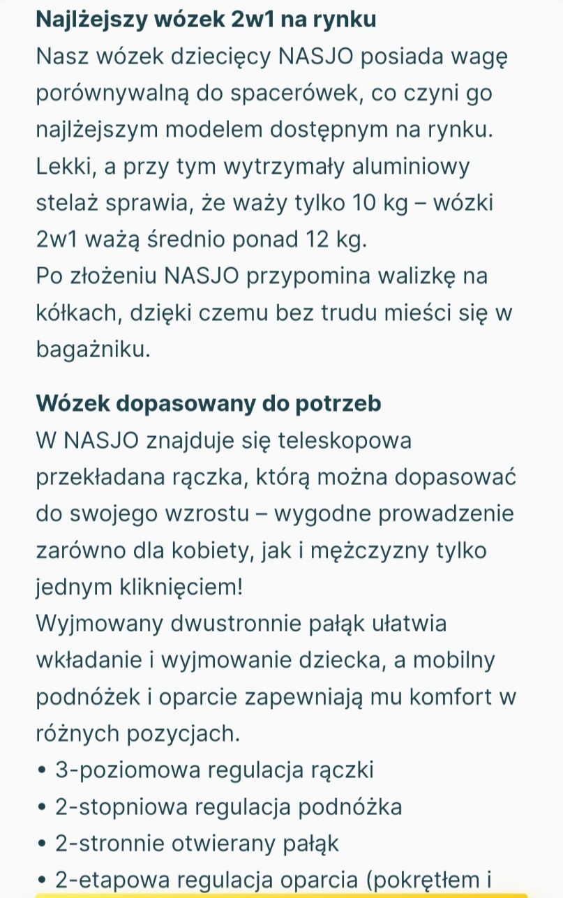 Wózek 2w1. 1 elemetowy