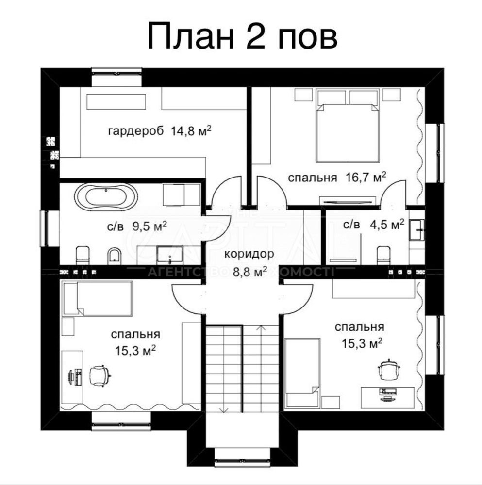 Продаж 2-поверхового будинку 210 м2 / 7.5 соток в с.Святопетрівське