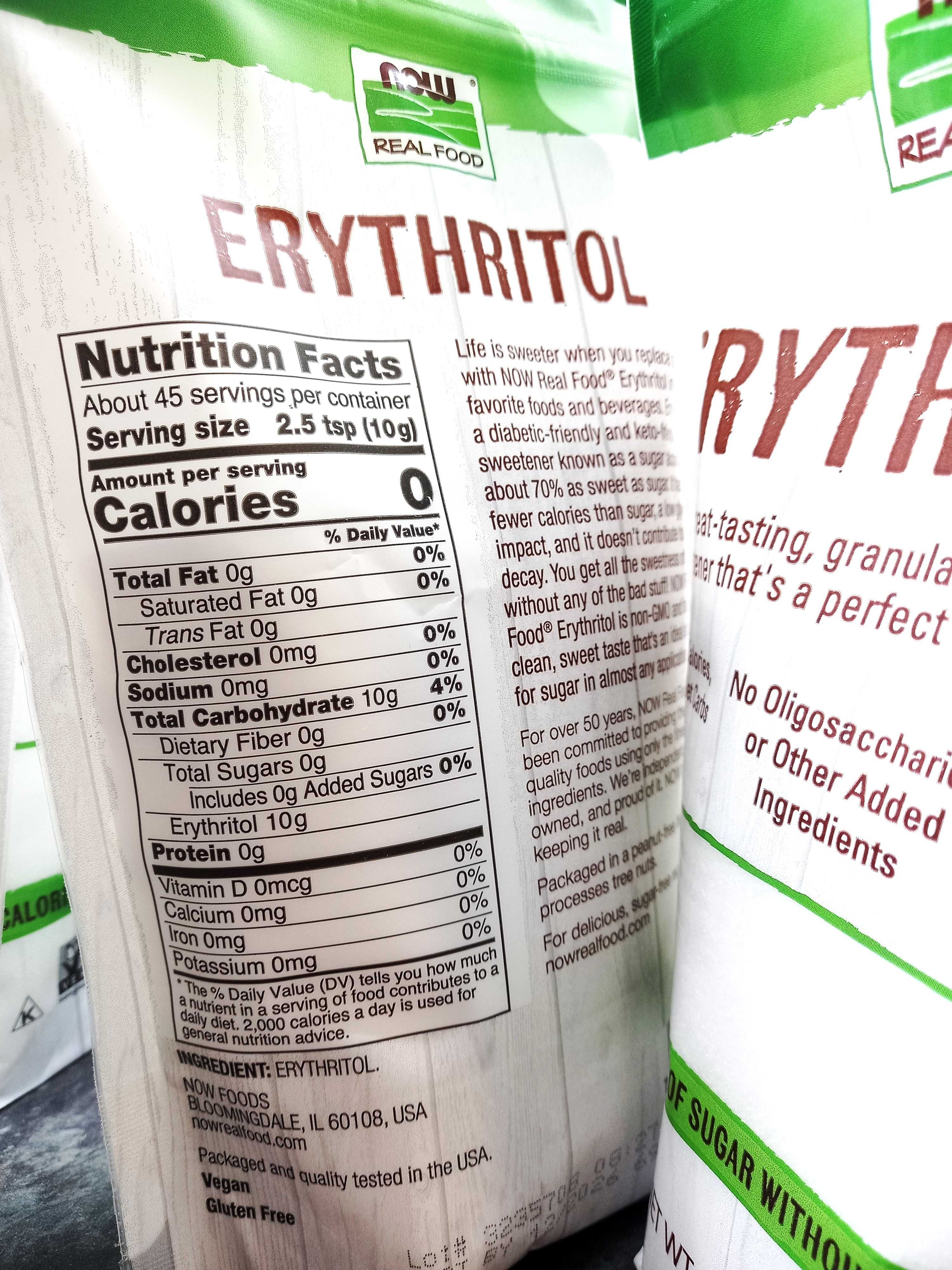 Now Foods, Erythritol (454г), сахарозаменитель подсластитель эритритол