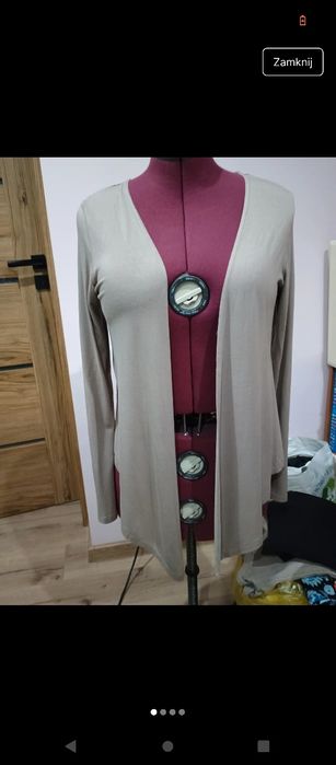 Sweterek kardigan beżowy rozmiar XL
