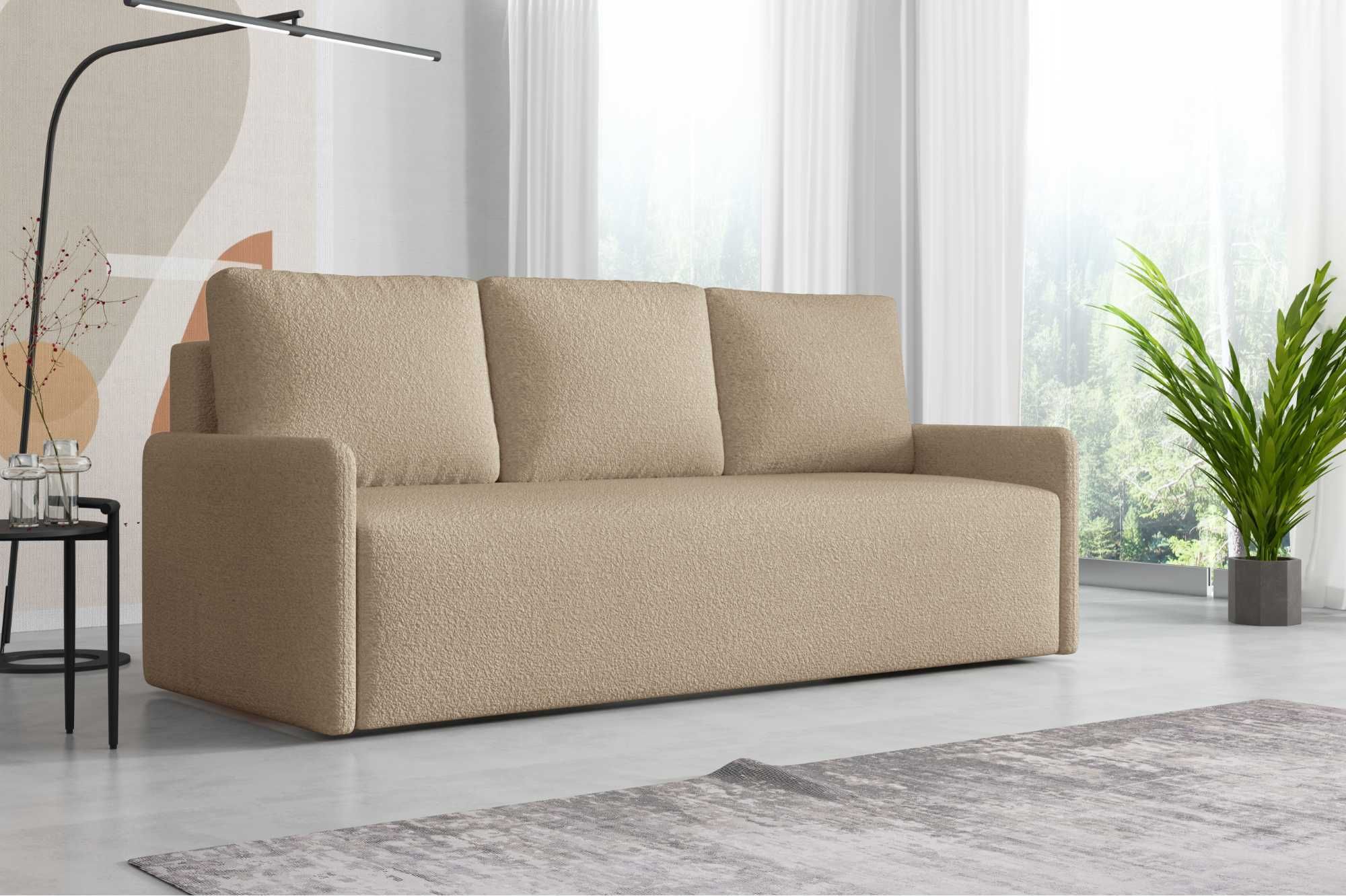 Kanapa Flavio. Sofa, wersalka. Sprężyny bonell, tkanina boucle baranek