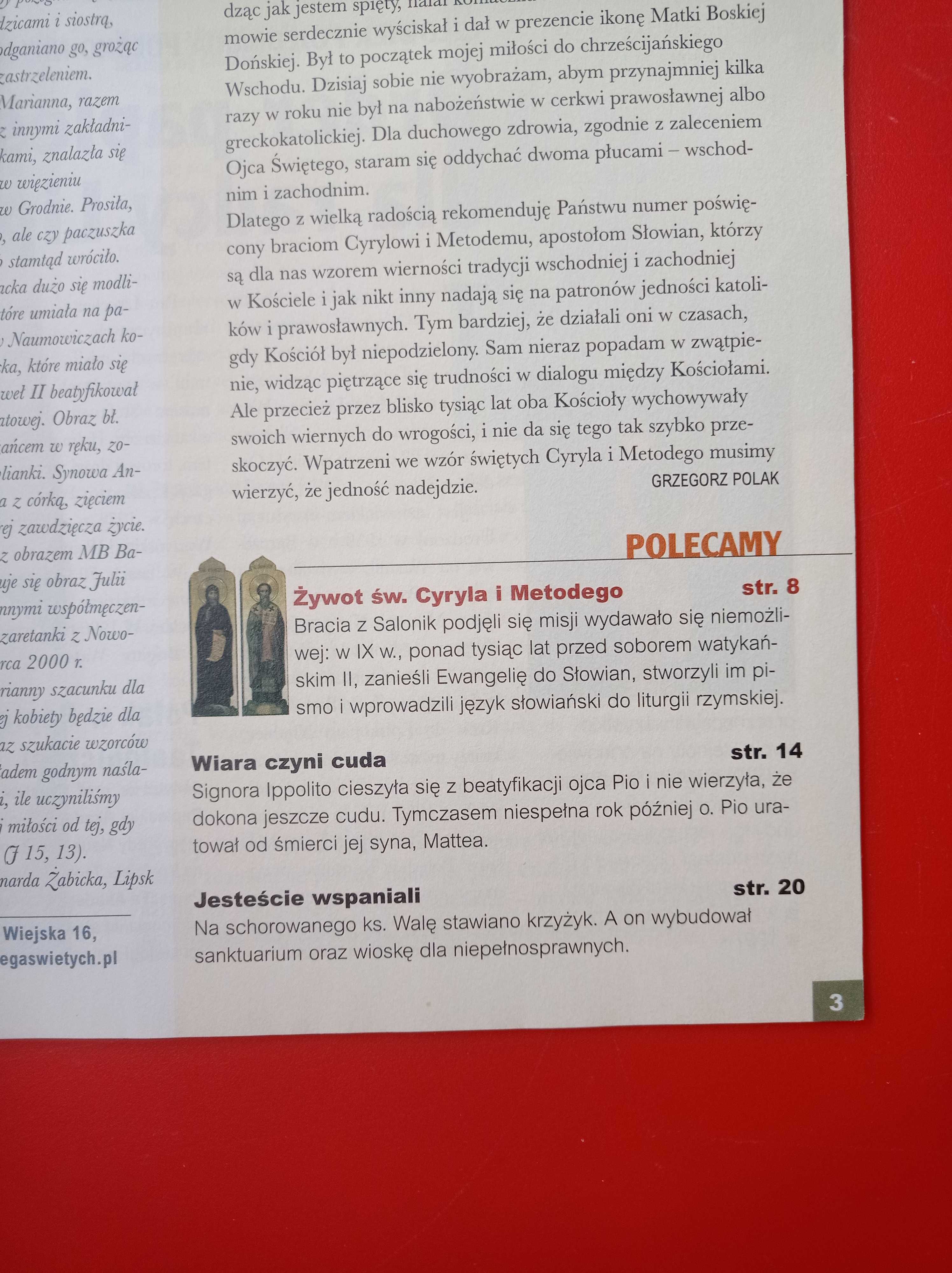 Księga Świętych nr 8/2003 (60), św. Cyryl i Metody, 3-16 sierpnia 2003