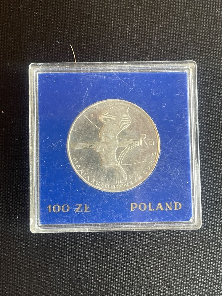 Moneta 100 złotych 1974 Maria Skłodowska-Curie srebro PRL Okazja