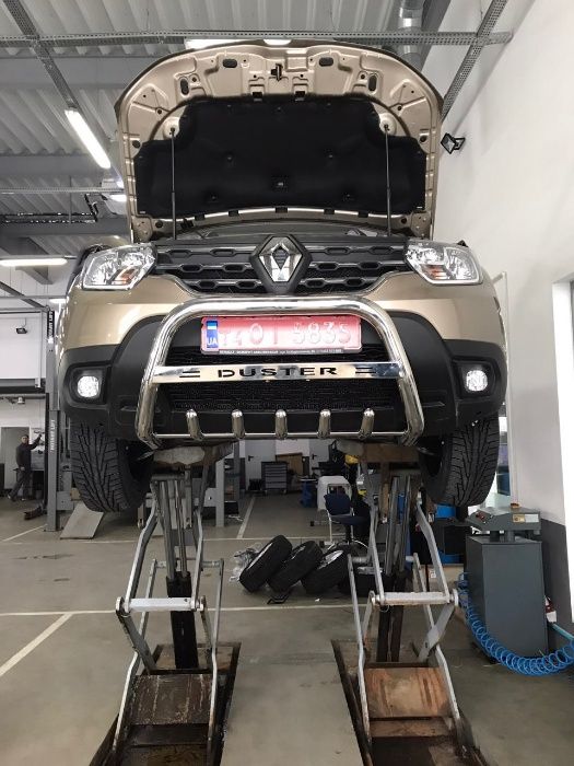 Кенгурятники Renault DUSTER 2010-2023 бокові пороги передній захист