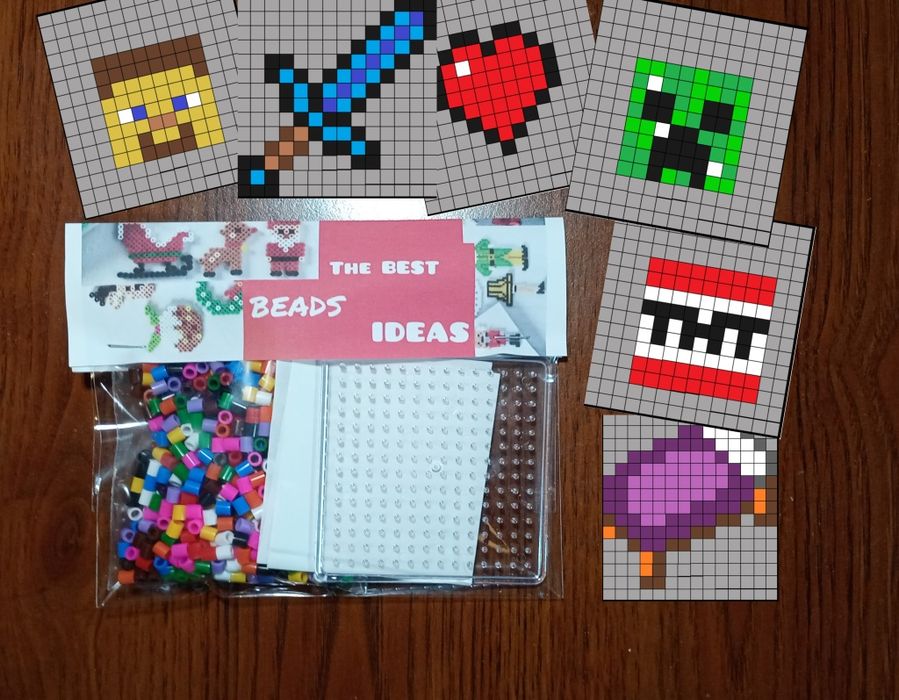 Koraliki do prasowania 2 zestawy Minecraft