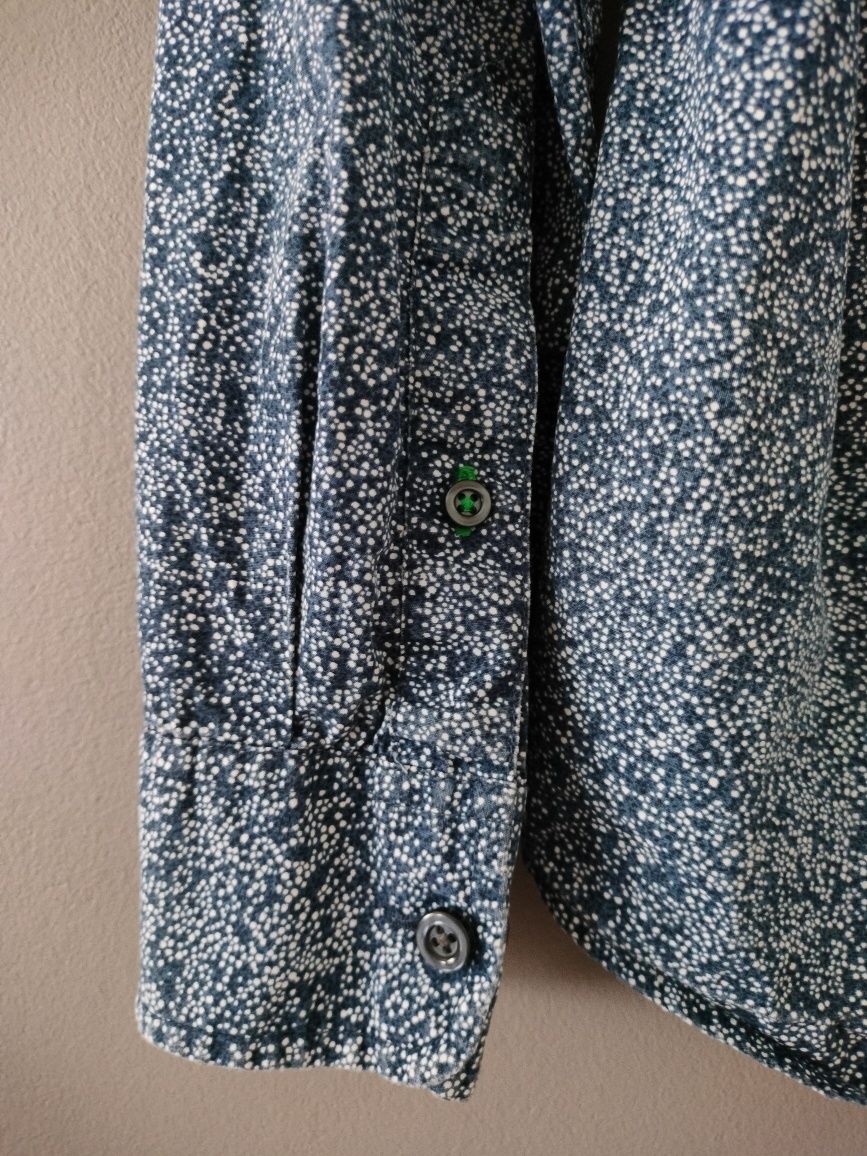 Granatowa Koszula w Kropki Tommy Hilfiger S