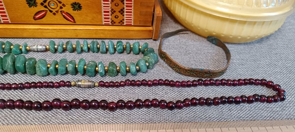 Гранатовые бусы, нефритовые, бижутерия