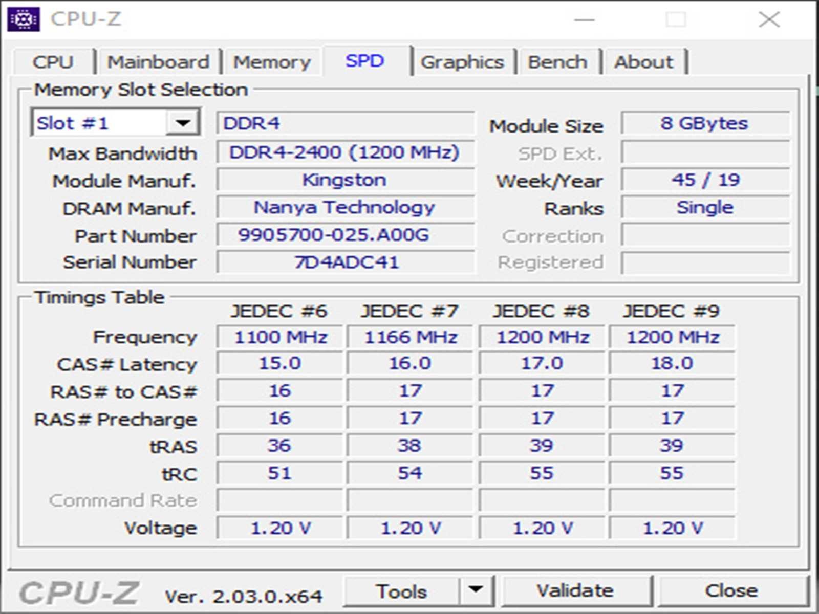 DDR4 8GB KingSton 2400