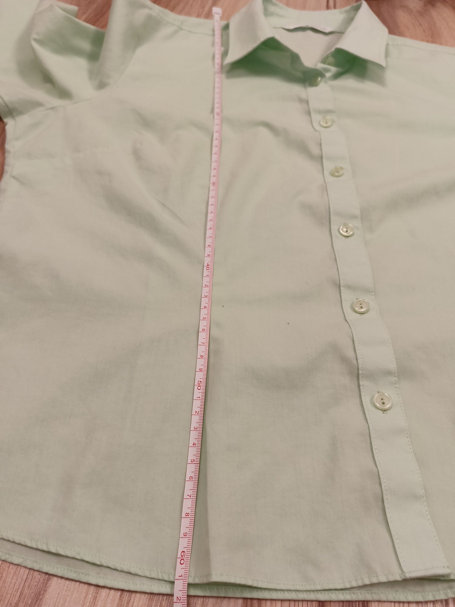 Miętowa koszula z długim rękawem XL