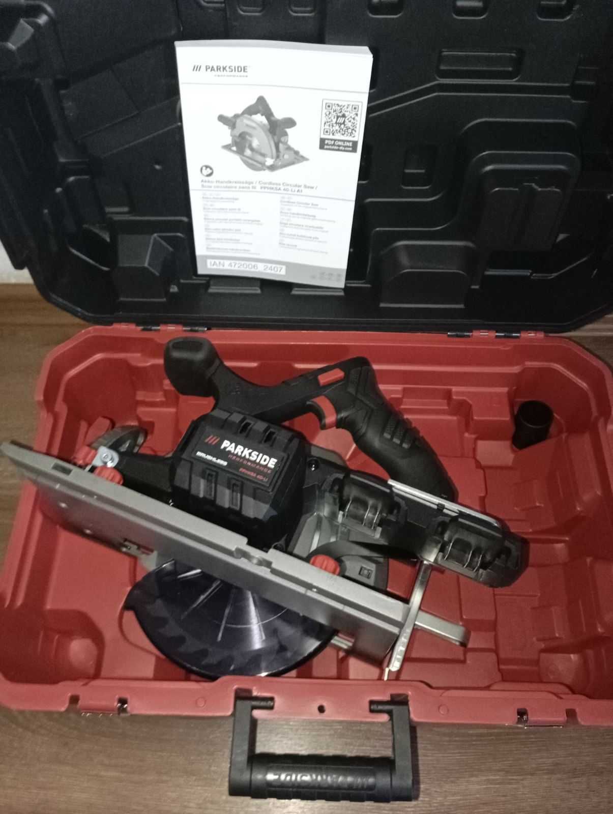 Акумуляторна ручна дискова пилка PARKSIDE PERFORMANCE PPHKSA 40-Li A1