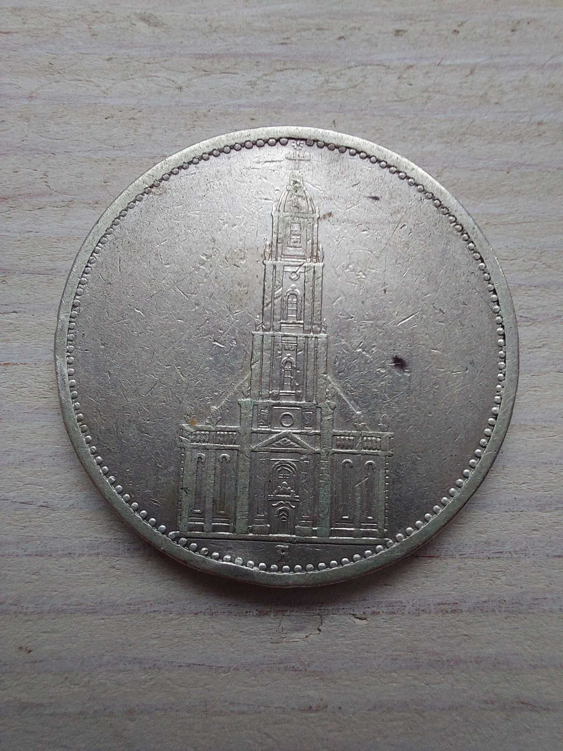 5 marek - Kościół - Niemcy - 1935 rok moneta Srebro Ag 900