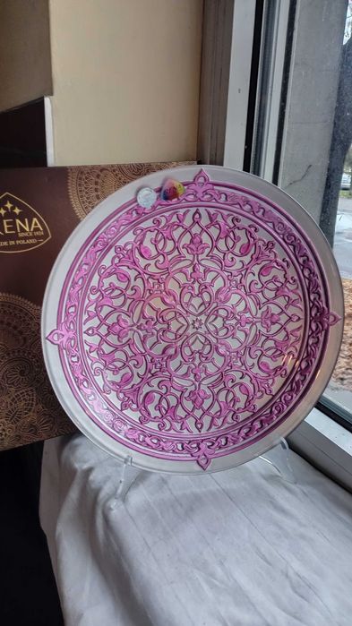 Patera amarantowo srebrna sygnowana model Istambul Irena Inowrocław