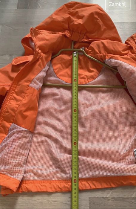 116 lekka widoczna kurtka wiatrowka pomarańczowa na lato deszcz