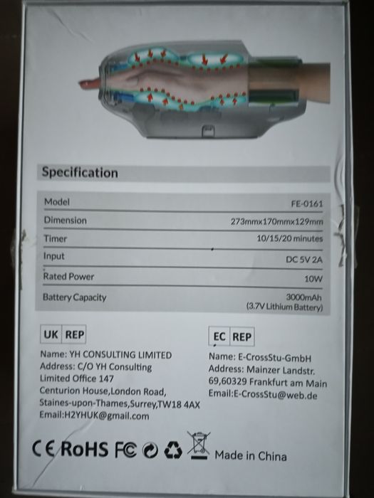 Бездротовий ручний масажер GOBOK FE-0161 з підігрівом/охолодженням, 6D