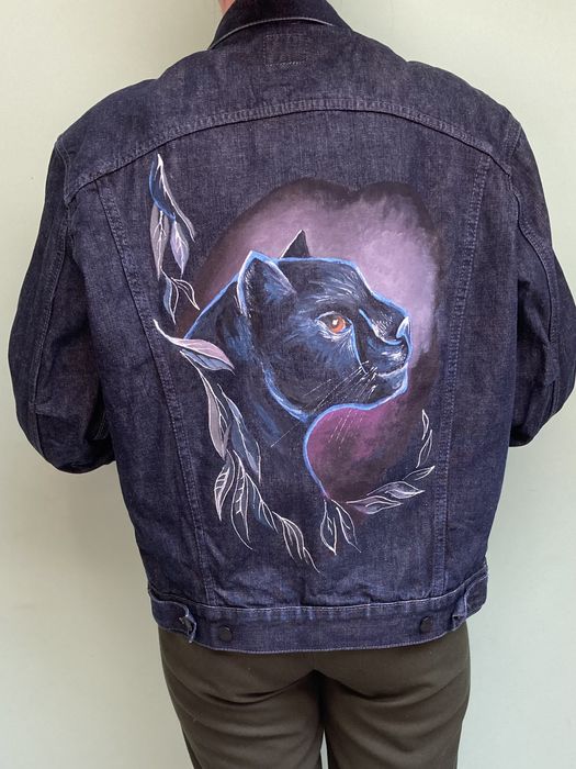 Kurtka jeansowa ręcznie malowana