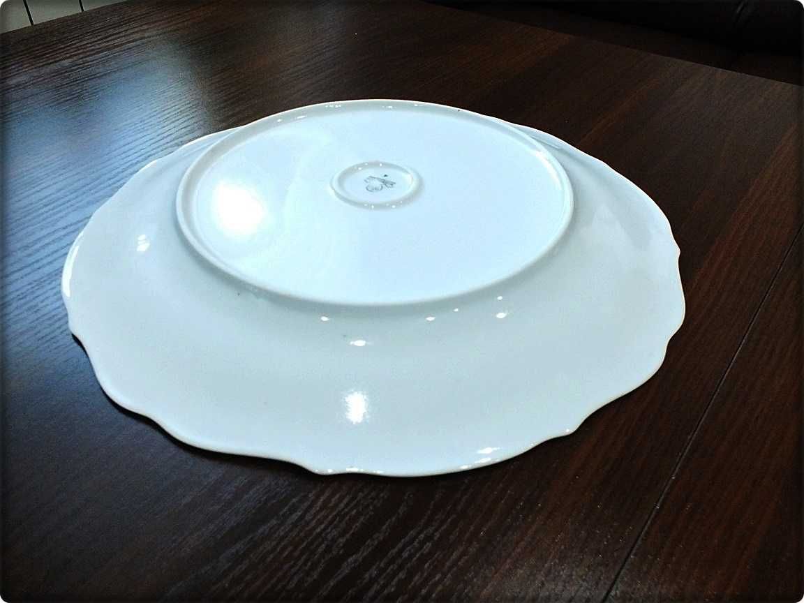 DUŻY Ogromny Talerz Porcelana Wałbrzych ø 32cm Patera Półmisek z PRL